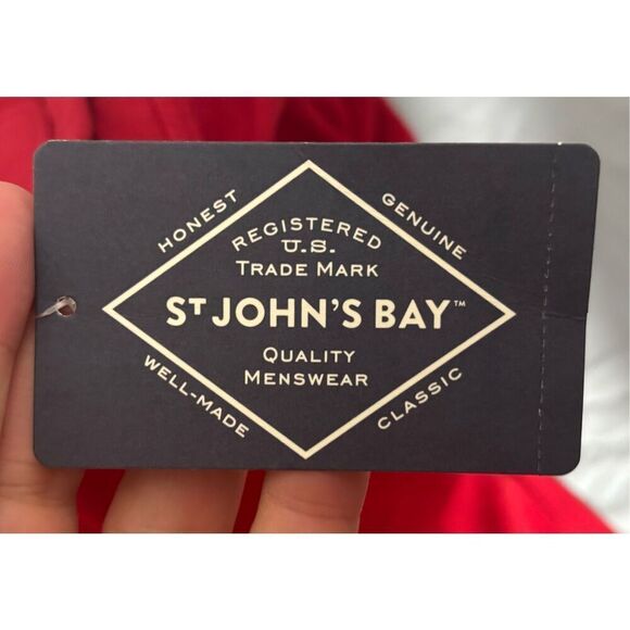 St John's Bay Shirt Mens 4XLT Tall Red Adaptive Hook And Loop Shoulder - Picture 7 of 8